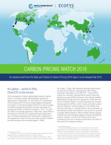 Carbon Pricing Watch 2016